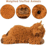 Wepop 22in giant highland cow plush toy side angle