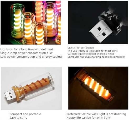 Portable retro glass bottle atmosphere lamp used as a bedroom nightlight on a wooden side table