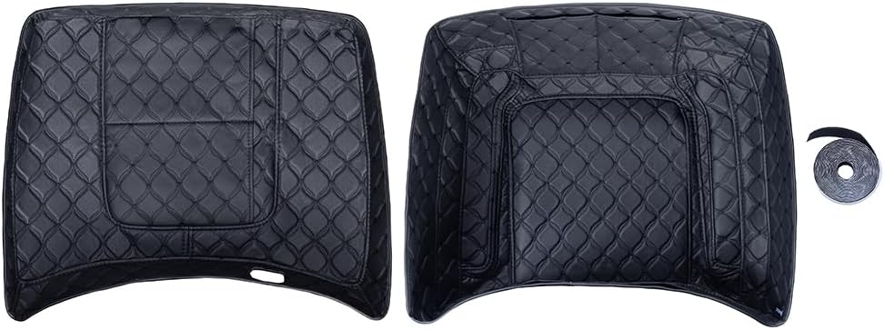 Advanblack Tour Trunk Pack Liners front view showing premium black synthetic leather material with elegant diamond pattern embroidery