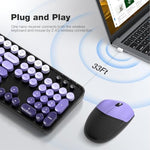 Retro typewriter wireless keyboard with detachable round keycaps and ergonomic foldable stand