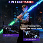 Close up of Pleaselift lightsaber handle and LED blade