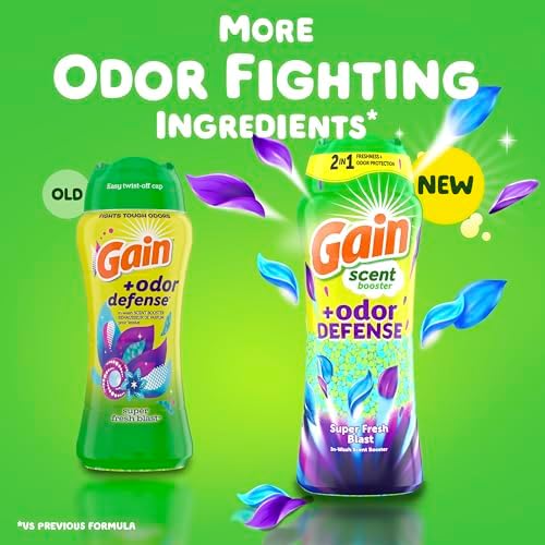 Gain laundry scent beads container showing twenty one point one ounce size details