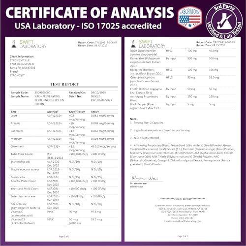Neumina NAD+ booster supplement nutritional facts panel
