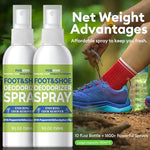 Applying Pixiewink deodorizer spray to athletic sneakers for freshness.