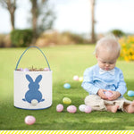 MONOBLANKS canvas rabbit bucket tote flattened out for compact storage demonstration.
