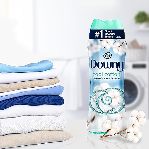 Downy Cool Cotton packaging showing the recycled plastic bottle and weight information.