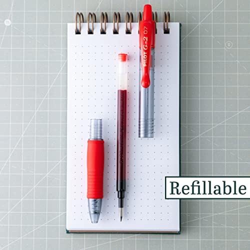 Pilot G2 retractable gel pen close up of 0.7 mm tip
