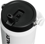 Stanley 40 Ounce Chalk water jug showing the sturdy carry handle and lid close up