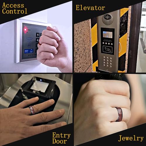 Top view of black ceramic RFID smart ring