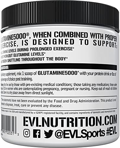 Scoop of unflavored L-Glutamine powder supplement