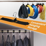 Six pack of Trilancer wire organization hangers displayed together demonstrating the adjustable size capacity.