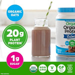 Orgain vegan protein powder ingredients list on jar