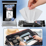 Heigble stainless steel polishing wipes cleaning a refrigerator