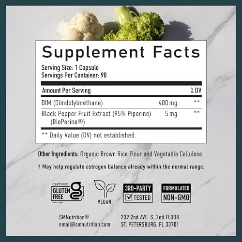 SMNutrition Extra Strength DIM 400mg capsules display