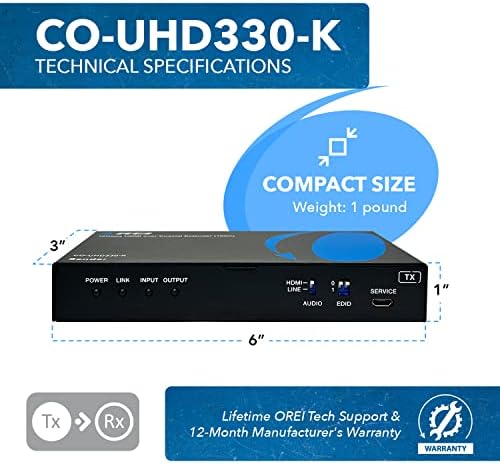 Orei 4K HDMI extender technical setup diagram