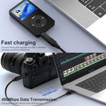Four identical black Sidpro Type C to Micro USB conversion plugs arranged in a neat row.