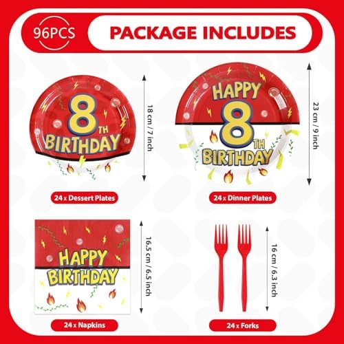 Close up of cartoon anime themed birthday party plates