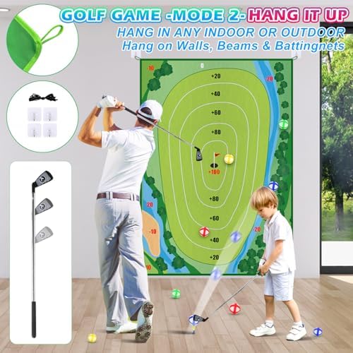 Kids and adults playing with Aetisy golf chipping game outdoors