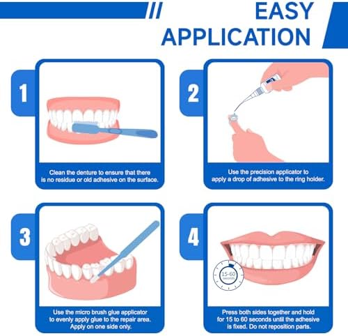 Close up of the thirty gram denture adhesive bottle for secure bonding