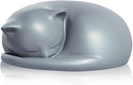 FUFYUKEY resting cat funeral urn close up showcasing the high quality matte black finish