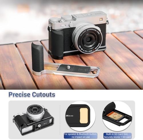 JJC photography extension grip kit highlighting the anti slip texture and strap attachment loop