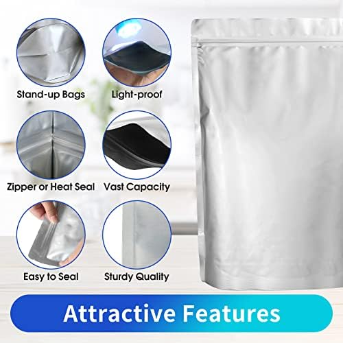 Deiao food storage bags ziplock and heat seal feature