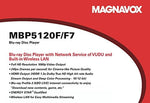 Magnavox 1080p legacy disc player showing close up of the front panel media interface.