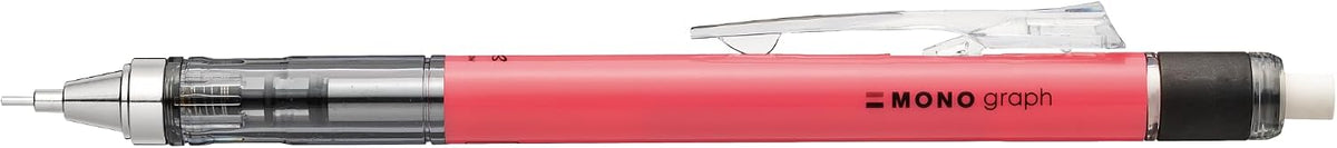 Tombow mechanical pencil front view in neon pink