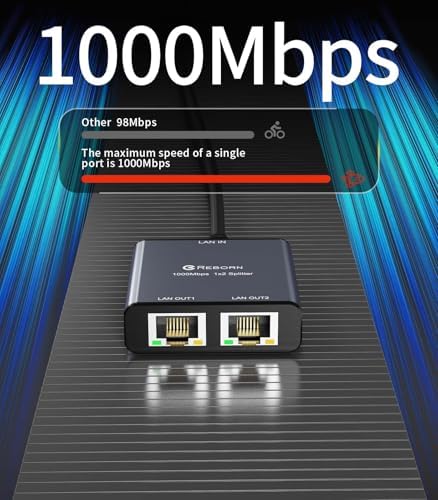 Reborn high speed LAN splitter showing USB-C power input