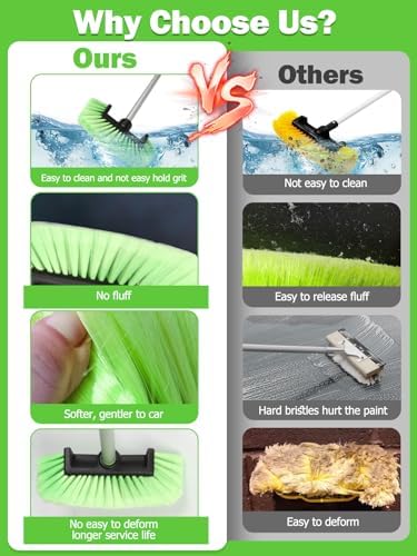 Premium soft bristles cleaning the roof of a large sports utility vehicle without scratching