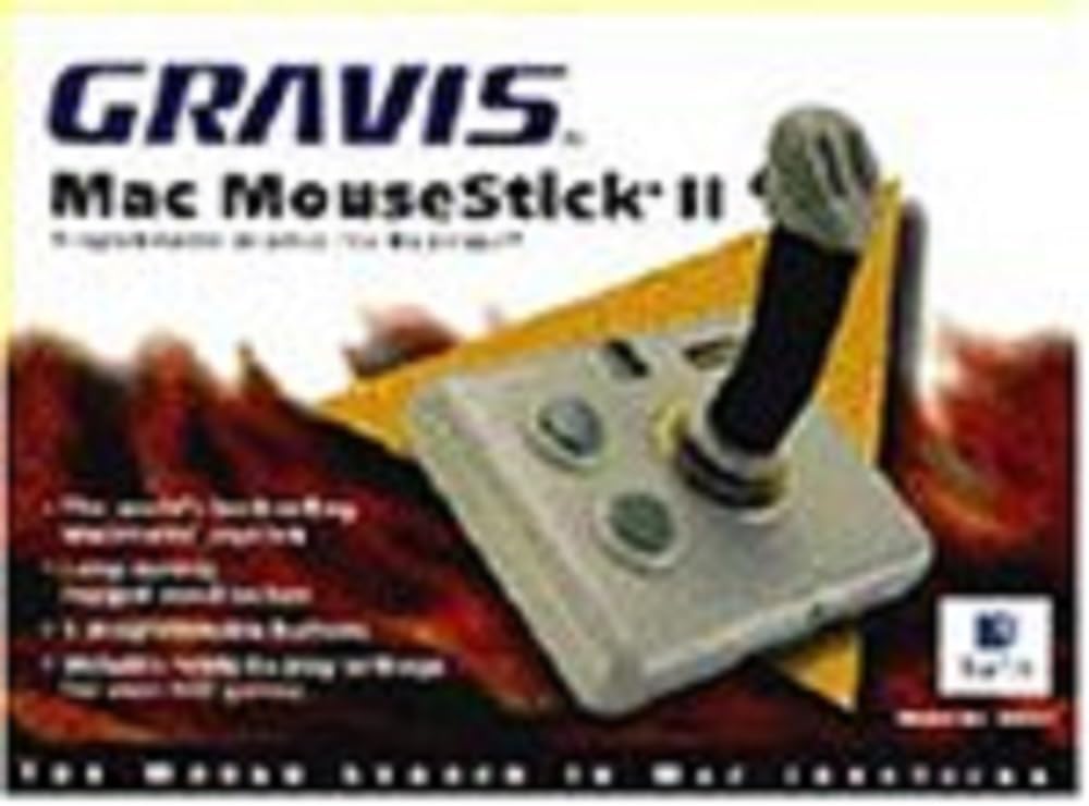 Gravis Mousestick II 5 Button Programmable Joystick front view authentic vintage Mac gaming controller