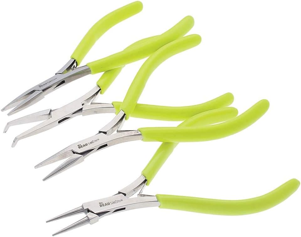 The Beadsmith micro-fine 4 piece plier set front view