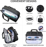 VANKEAN large capacity expandable briefcase side view illustrating the zip expansion feature for extra office file storage