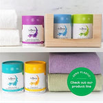 Side view of AspenClean zero plastic laundry pods with ingredient list.