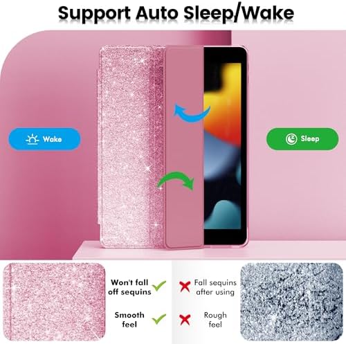 INFILAND 7th generation sparkle folio highlighting shockproof bumper protection