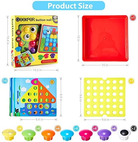 Montessori inspired mosaic puzzle game with a red built-in organization tray open.