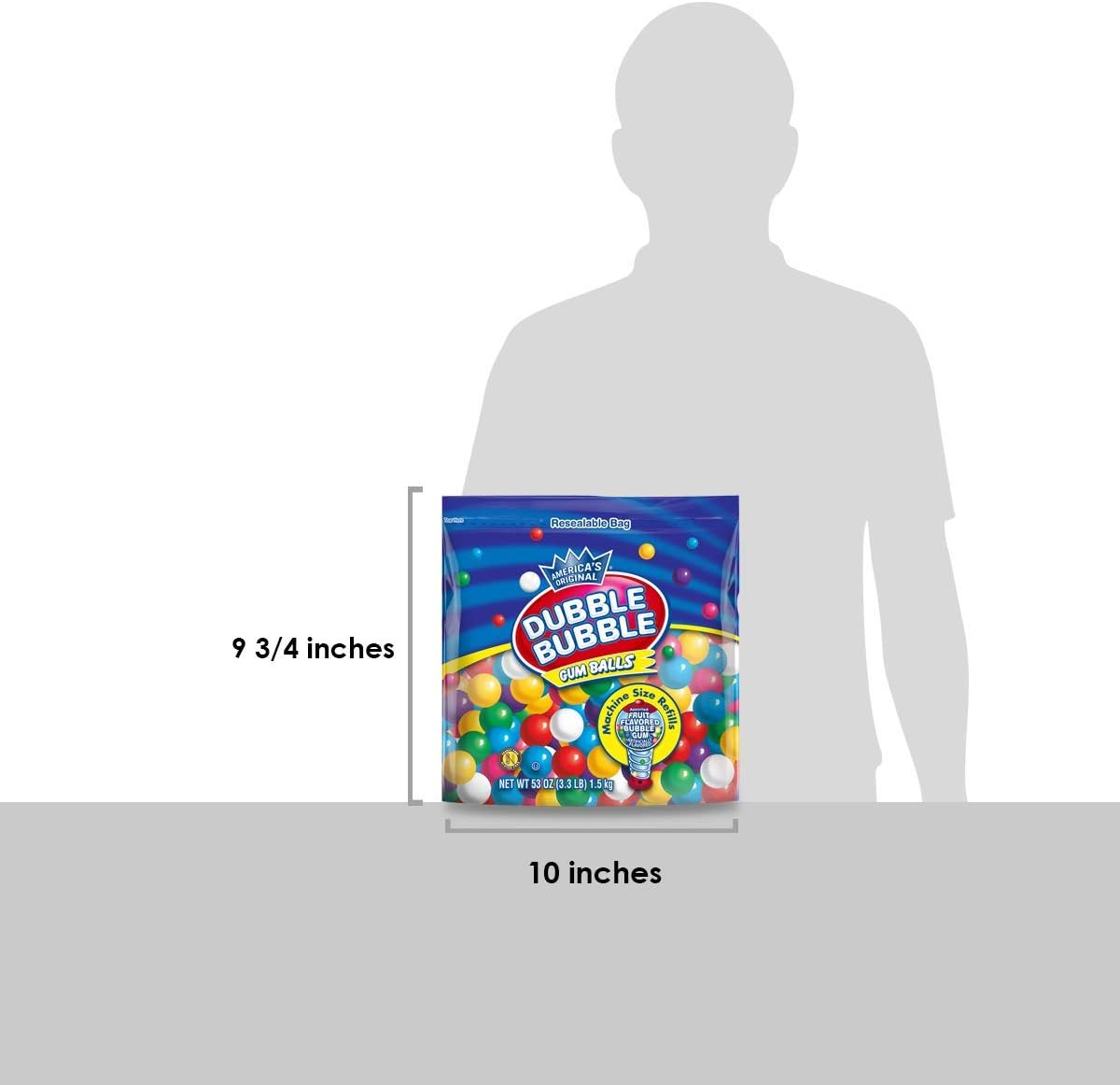 Dubble Bubble Gumball Machine Refill - More than 3 Pounds of Bulk Bubblegum Balls - .5 Inch Assorted Gumballs for Small Mini Candy Dispenser - 53 Ounce Bag (Pack of 1) - Image 9