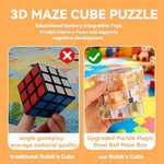 Popomr 3D maze cube showing internal metal ball track