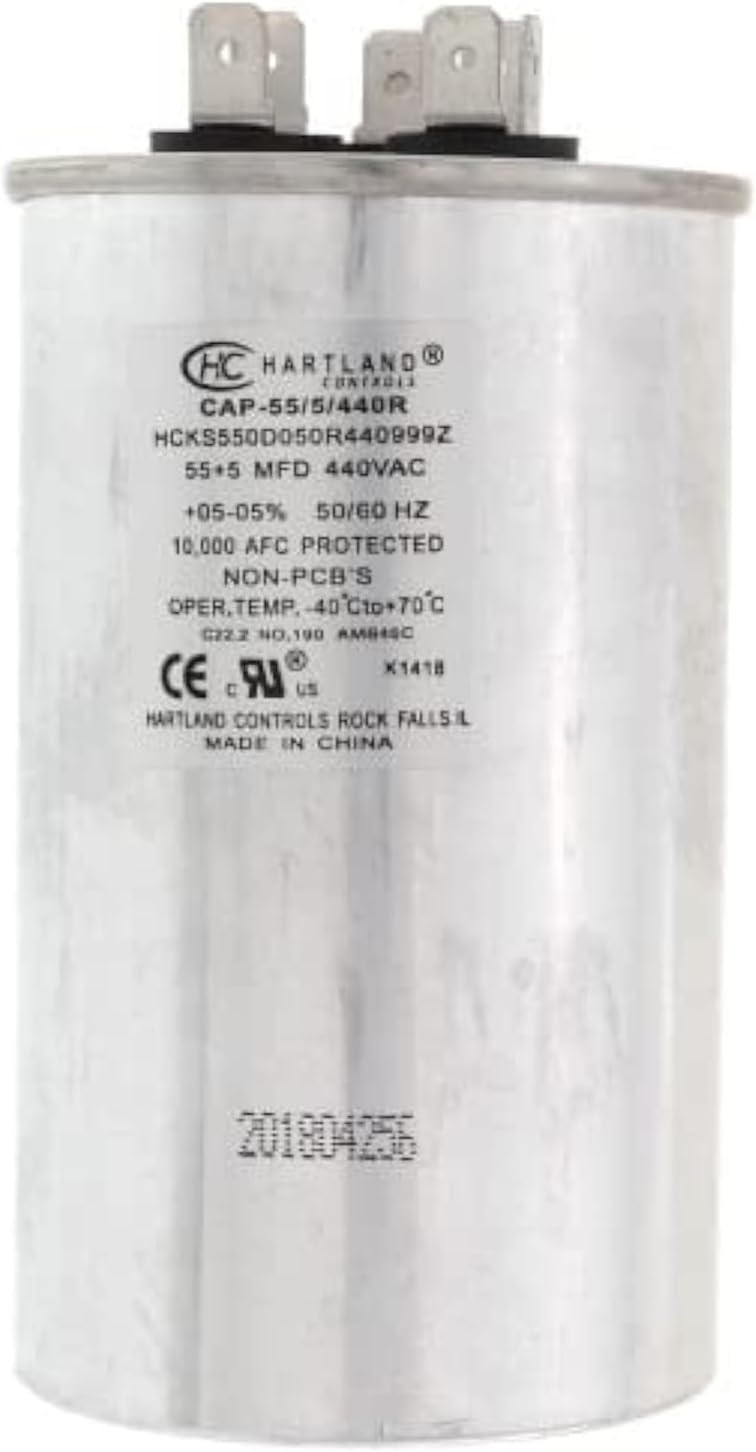 50/5 uF 50+5 MFD 370V/440V Dual Run Start Round AC Capacitor for 50 5 uF 370/440 Volt VAC Air Conditioner Capacitor for AC Unit Fan Motor Start, Heat Pump, Condenser Straight Cool - Image 11