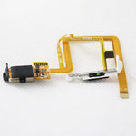 Close up view of the three point five millimeter auxiliary headphone socket on ribbon cable