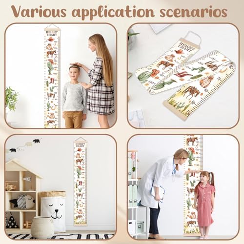 Child bedroom decor featuring Guawubiang cowboy growth chart