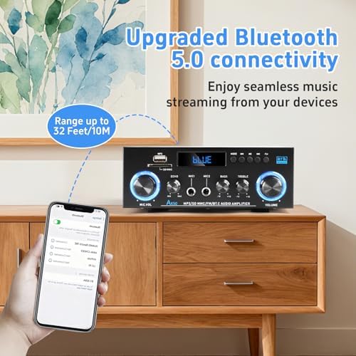 Joengoep AK50 premium metal body stereo receiver showcasing USB and SD card multimedia slots