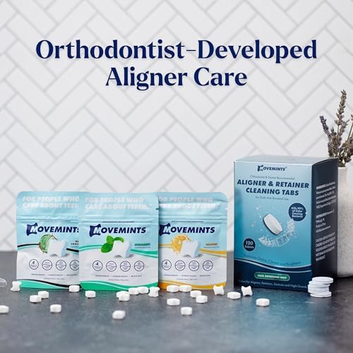 Movemints spearmint flavored mints for Invisalign users in a convenient three pack.