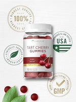 Close up of Carlyle Tart Cherry Gummies fruit extract supplement label
