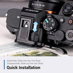 JJC metal thumb rest showing clear button and dial access on camera body back