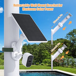 Rust resistant metal solar panel arm extension demonstrating adjustable length between fifteen and twenty two centimeters.