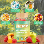 Person relaxing holding Hooloo Hemp Gummies bottle