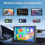 Wireless android auto screen display mounted on a car dashboard showing real time GPS navigation map
