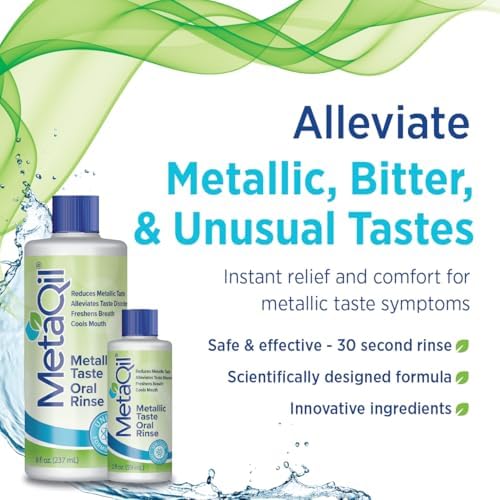 MetaQil alcohol free mouthwash for chemo patients with eight core ingredients.