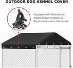 Weatherproof dog run top cover featuring double stitched seams and metal grommets